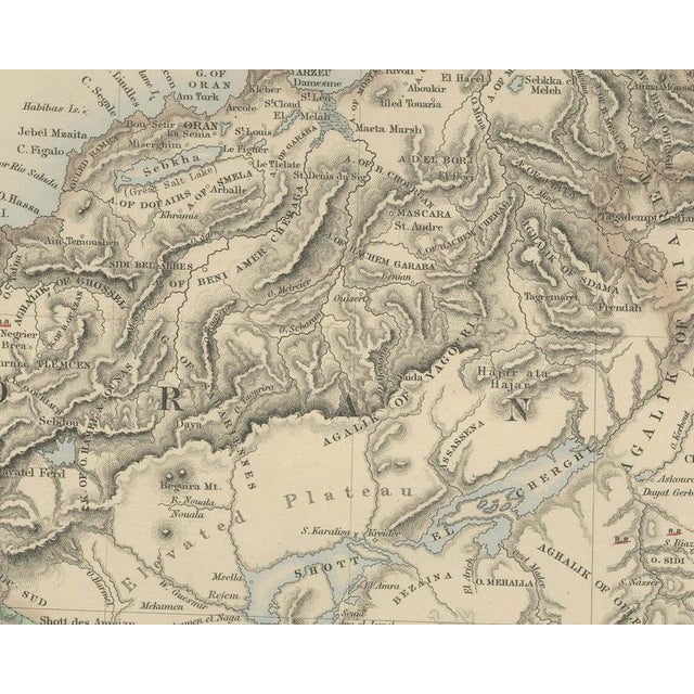 19th Century Antique Map of Algeria with Algiers, Oran and Constantine Insets, 1860 For Sale - Image 5 of 8