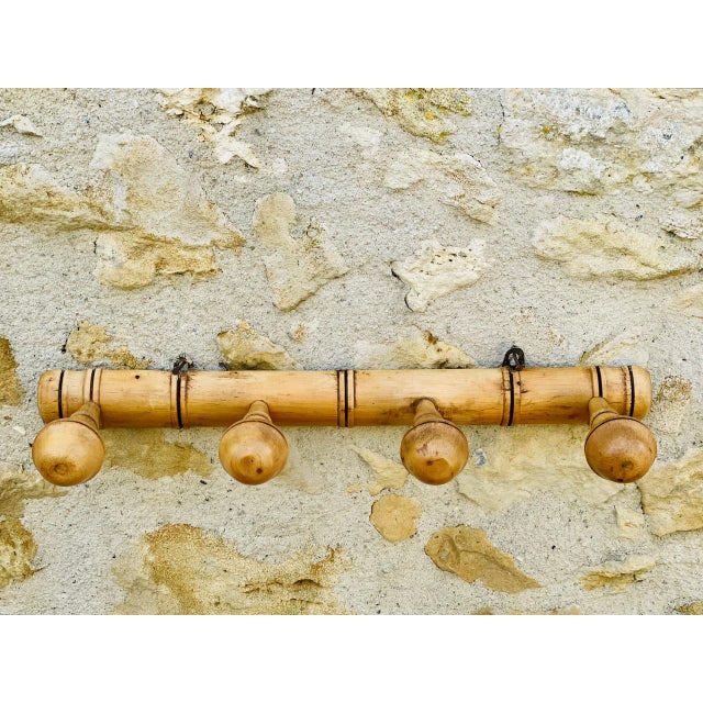 Mid-Century Faux Bamboo Wall Mount Coat Rack, 1950s For Sale - Image 12 of 18