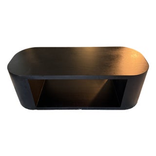 Lulu and Georgia "Luna" Matte Black Oval Coffee Table - Modern Minimalist For Sale