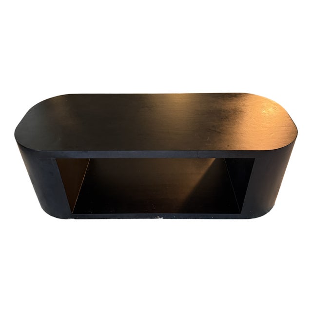 Lulu and Georgia "Luna" Matte Black Oval Coffee Table - Modern Minimalist For Sale