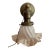 Antique Industrial Brass Wall Sconce With Frosted Ruffle Shade For Sale