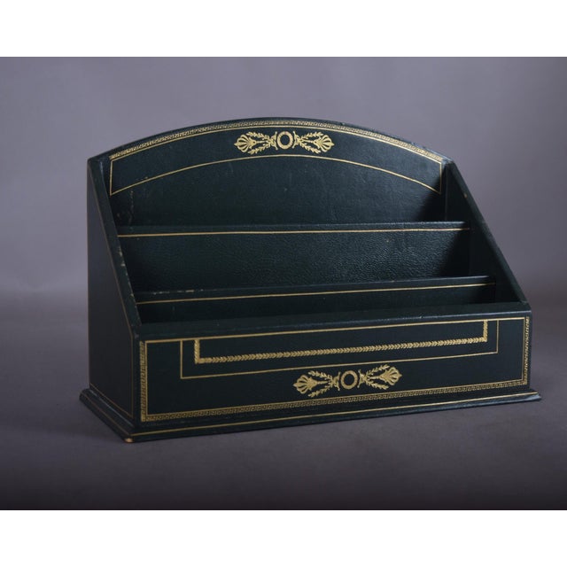 Green and Gold Three-Tier Letter Holder, 1960s For Sale - Image 13 of 16
