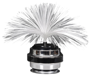 Fiber Optic and Chrome Round Table Lamp by Cima International, Italy, 1970s