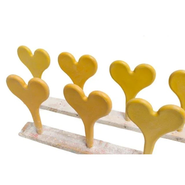 Shabby Chic Xlg Yellow Heart Lollipop Size Strands For Sale - Image 3 of 10