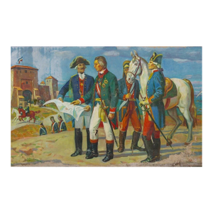 Civil War Napoleon Oil Painting, Antique Soviet Art, Ukrainian Artist 120-200
