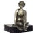 This Art Deco nickel plate features the statue of a young flapper smoking a cigarette; the statue is fixed to a black...