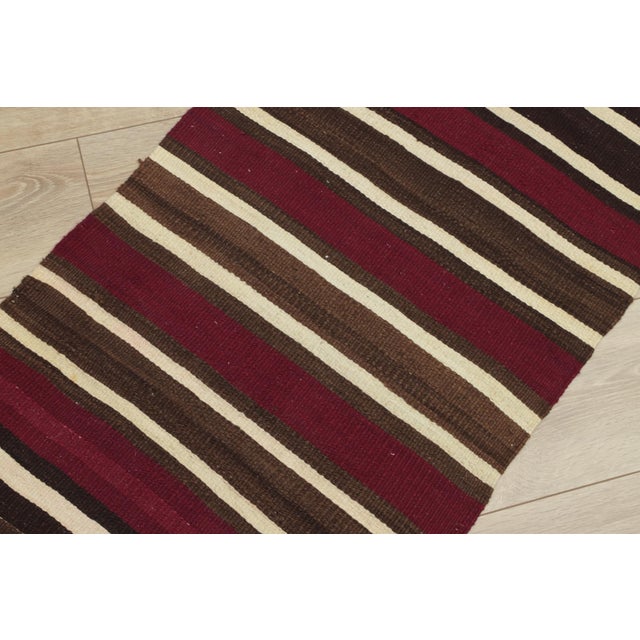 1960s Turkish Red Striped Kilim Runner Rug For Sale - Image 9 of 13
