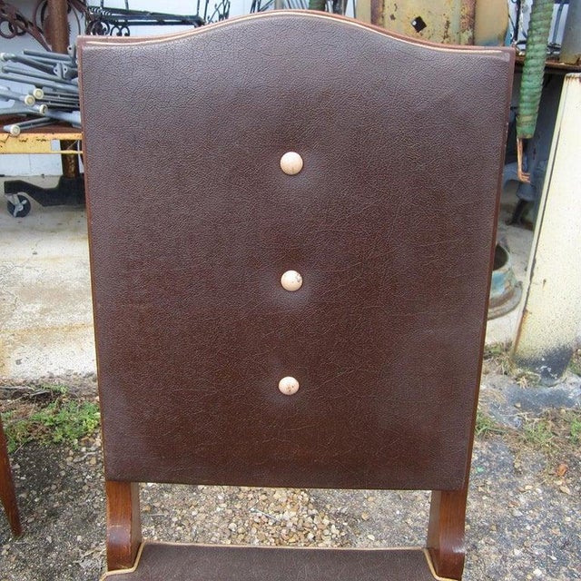 Set of 8 Vintage Italian High Back Dining Chairs For Sale - Image 4 of 5