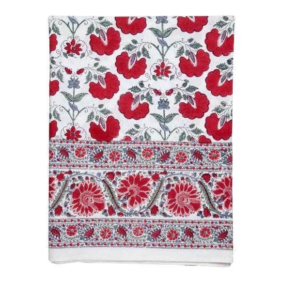 Janvi Queen Bed Red Flat Sheet For Sale