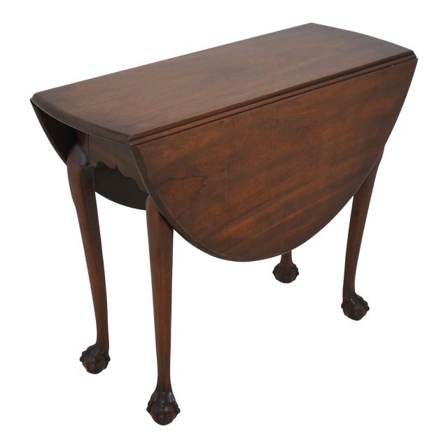 Kittinger Cw-134 Colonial Williamsburg Mahogany Clawfoot Drop Leaf Table For Sale