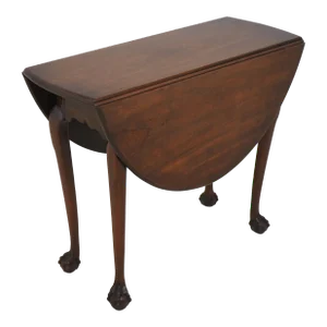 Kittinger Cw-134 Colonial Williamsburg Mahogany Clawfoot Drop Leaf Table