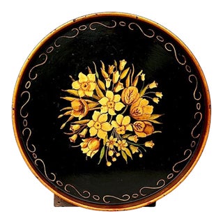 Late 19th Century Hand Painted Metal Tole Tray For Sale