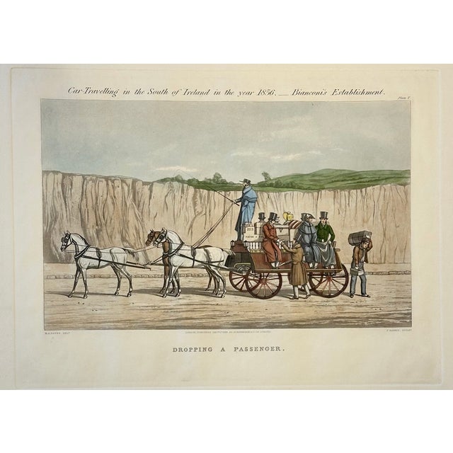 Dropping a Passenger, 1856, Aquatint on Paper, Unframed For Sale - Image 4 of 4