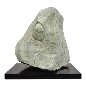Sheryl C. Benjamin Carved Green Marble Abstract Modern Stone Sculpture