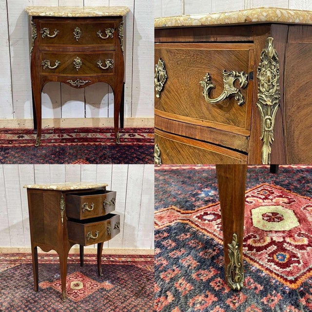 Louis XV Commode in Oak with Marble Top, in Good conditions. Designed 1890 to 1919