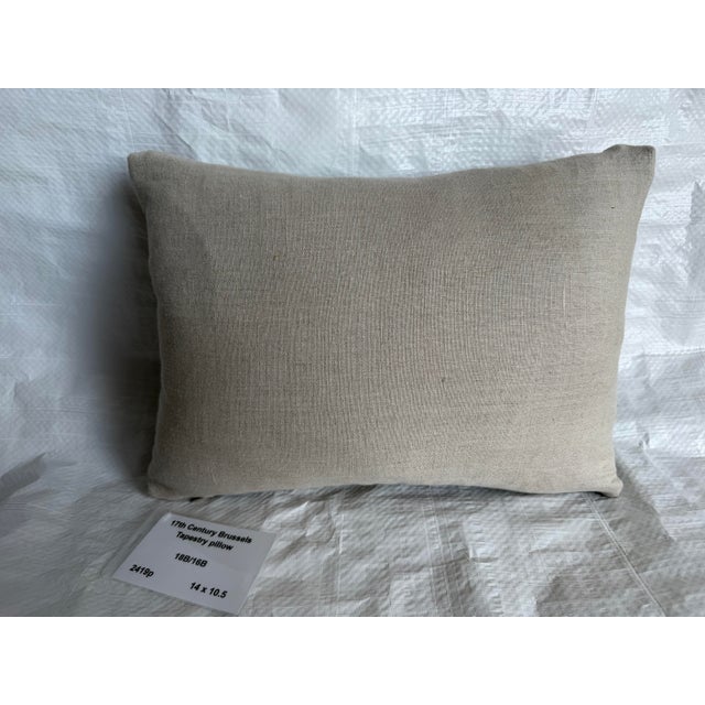 Textile 17th Century Flemish Verdure Tapestry Pillow For Sale - Image 7 of 7