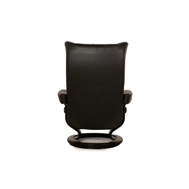 Wing Lounge Chair with Stool in Leather from Stressless, Set of 2 For Sale - Image 9 of 11
