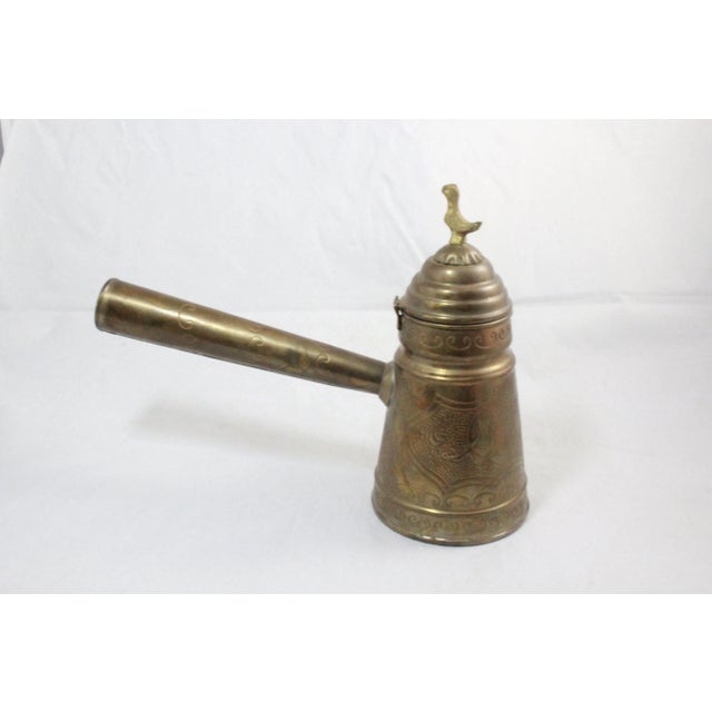 Metal Vintage Brass Turkish Coffee Set- 8 Pieces For Sale - Image 7 of 11