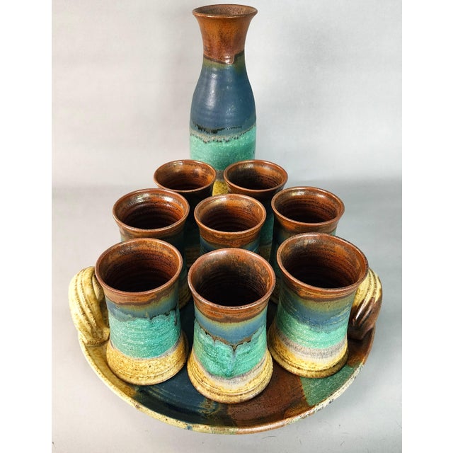 Mid-Century Modern Jim Ulmer Stoneware Drink Serving Set For Sale - Image 3 of 12