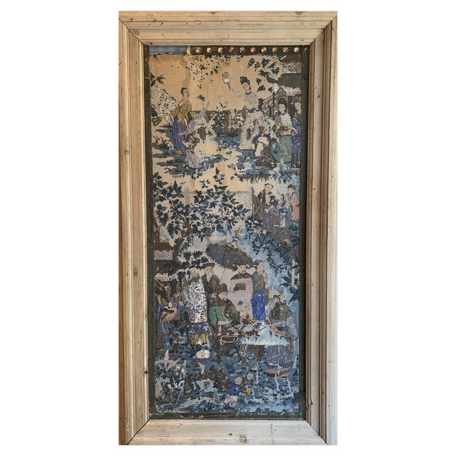 Framed Chinoiserie Wallpaper Panels, 1900s, Set of 2 For Sale