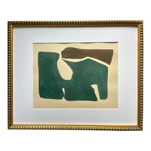 2026 "Abile" Abstract Minimalist Painting on Paper by Artist r.k. Red