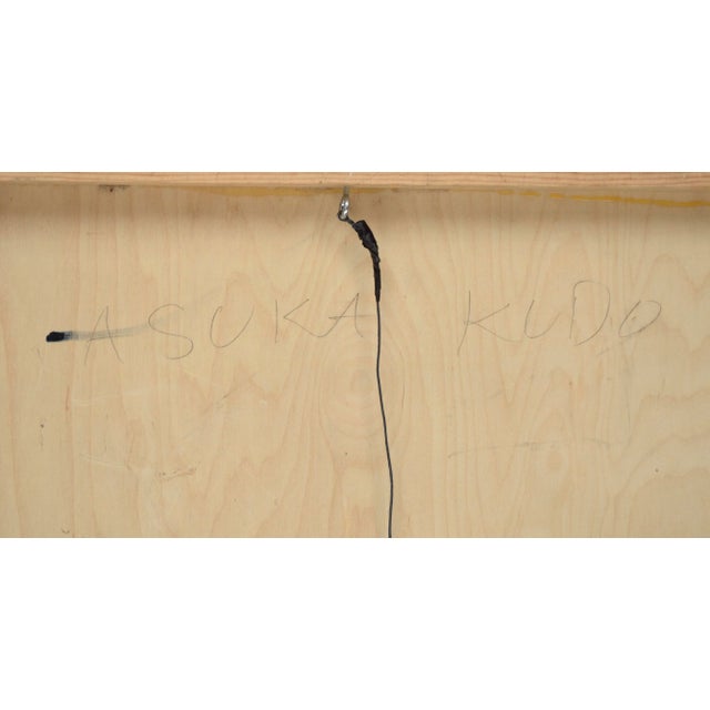 Wood Figurative and Abstract Expressionist Composition in Oil on Wood Panel by Aska For Sale - Image 7 of 8