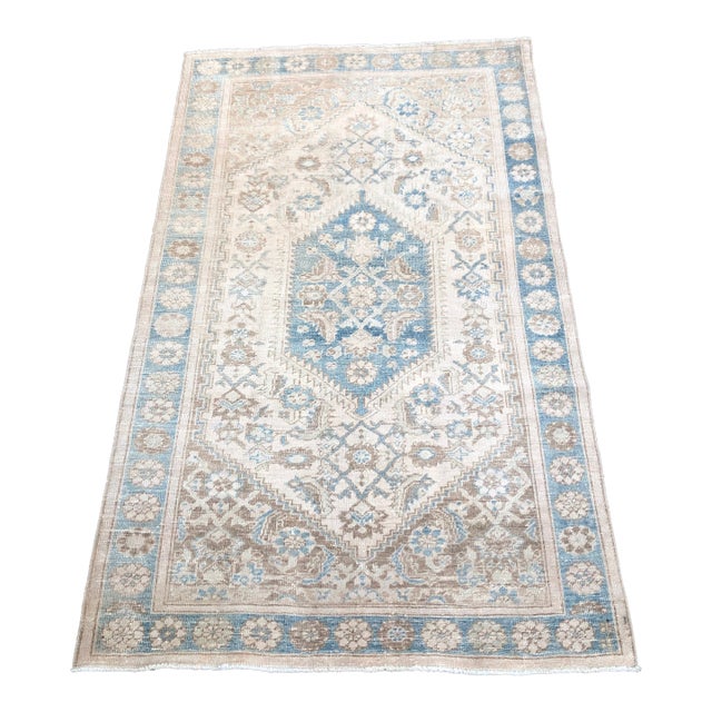 Blue Antique Persian Rug | 4x7 For Sale