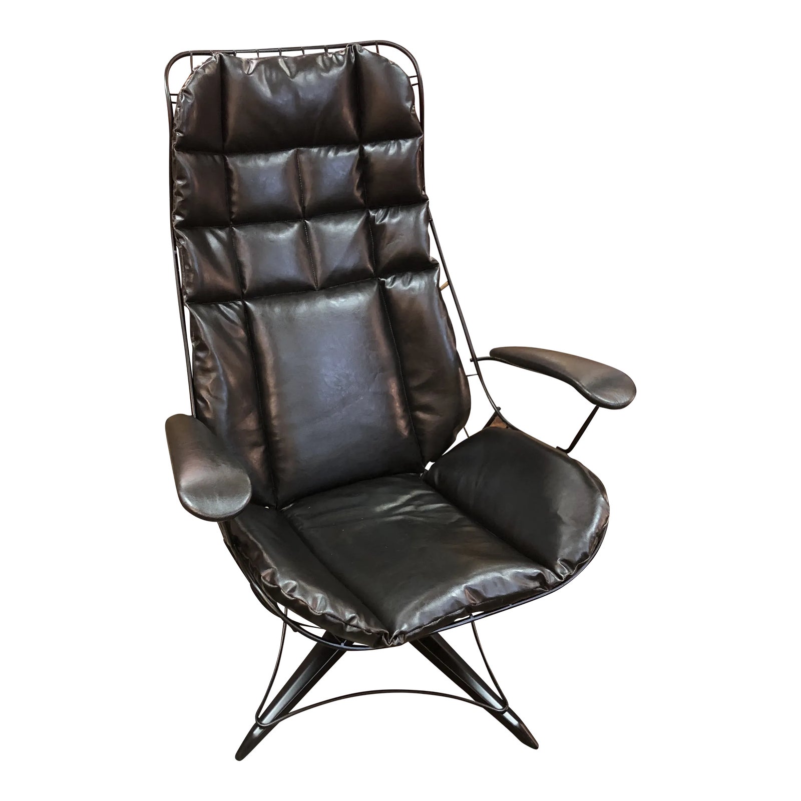 Sale ヴィンテージ  スピンドルレッグ　80’s ショートアームチェア 1960s Mid-Century Modern Swivel Rocker by Homecrest | Chairish