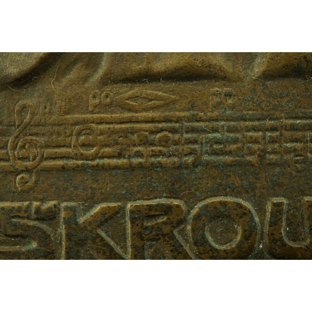 20th Century Bronze Plaque Portrait of František Škroup by Antonín Popp, Paris, 1912 For Sale - Image 16 of 18