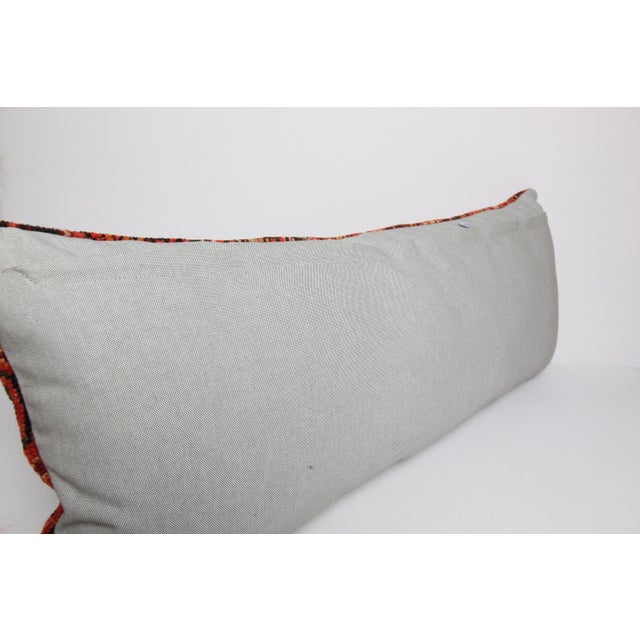 Vintage Antique Persian Rug Lumbar Pillow Cover – Tribal Decorative Cushion For Sale - Image 10 of 10