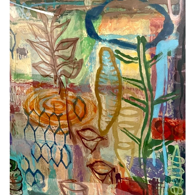 Brown Gary Denmark, Large Gary Denmark Contemporary Abstract Flora Monotype Print Monoprint Artist For Sale - Image 8 of 10