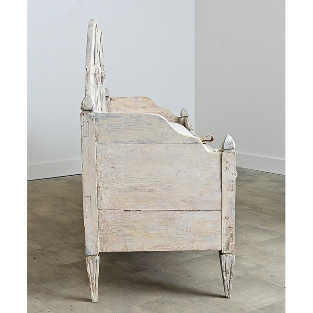 Swedish Gustavian 18th Century Painted Pine Settee with Storage For Sale - Image 15 of 15