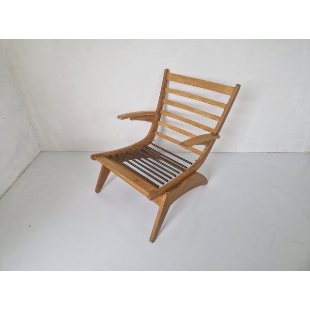 Brown Modernist Oak Easy Chair by Jan Den Drijver, 1940s For Sale - Image 8 of 17