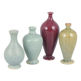 Small Vintage Stoneware Vases by Per Liljegren, 1980s, Set of 4 For Sale