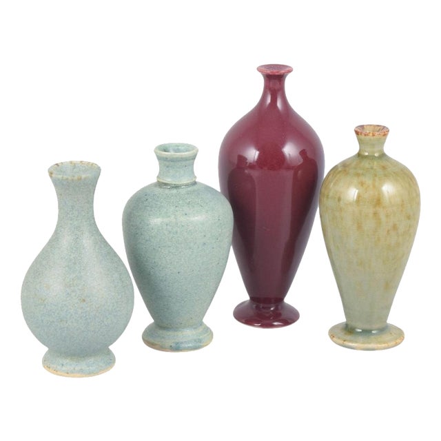 Small Vintage Stoneware Vases by Per Liljegren, 1980s, Set of 4 For Sale