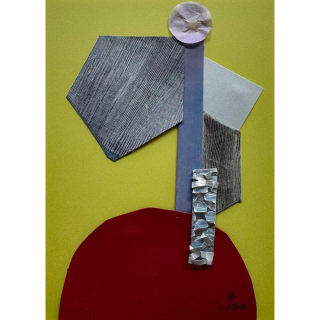 Abstract "Pop Music 2" Original Mixed-Media Collage on Paper by Zac Woodiel For Sale - Image 3 of 9