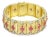 Ruby Diamonds 18k Bracelet Yellow Gold Estate Rectangular Floral Link For Sale