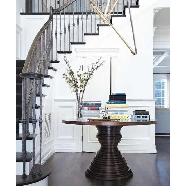 Walnut Stacked Disc Round or Square Dining Table For Sale - Image 9 of 12