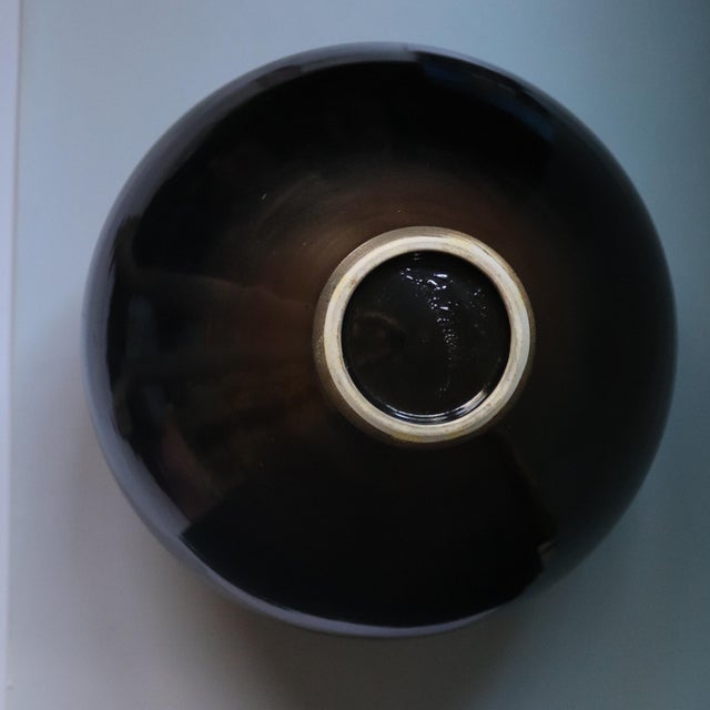 Large Signed Black and White Abstract Studio Pottery Vase For Sale In Las Vegas - Image 6 of 8