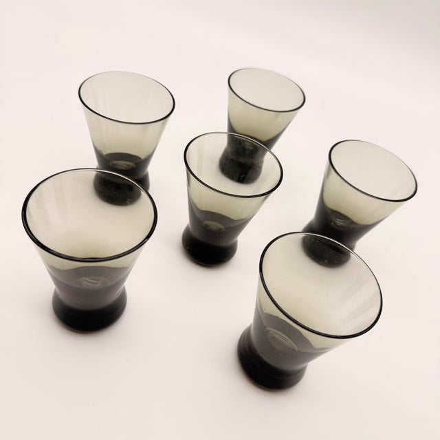 1950s Smokey Mid Century Finland Martini Glasses - Set of 6 For Sale - Image 4 of 8