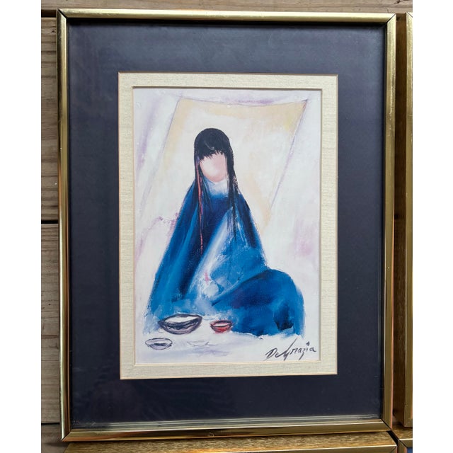 Vintage Ted DeGrazia Framed Print Collection, Set of 6 Southwestern Folk Art Works For Sale - Image 9 of 11
