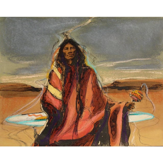 1980s Larry Fodor "Shaman Dream 5" Signed Numbered Lithograph Artwork 1987 For Sale - Image 5 of 6