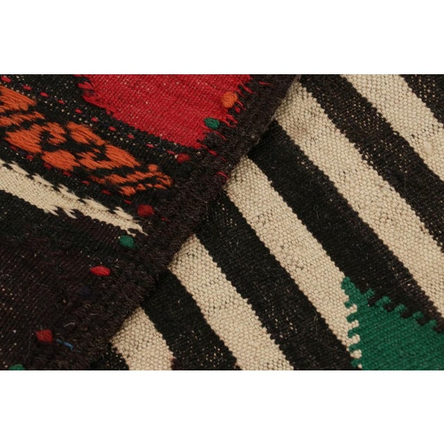 Textile Vintage Afghan Kilim Rug With Polychromatic Stripes, From Rug & Kilim For Sale - Image 7 of 7