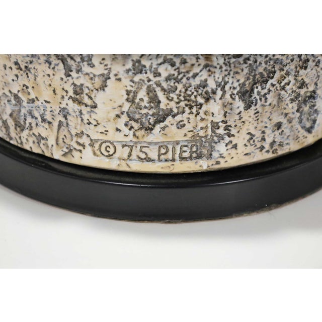 1970s Monumental Brutalist Style Ceramic Lamps by Pieri Tullio - a Pair For Sale In Dallas - Image 6 of 8
