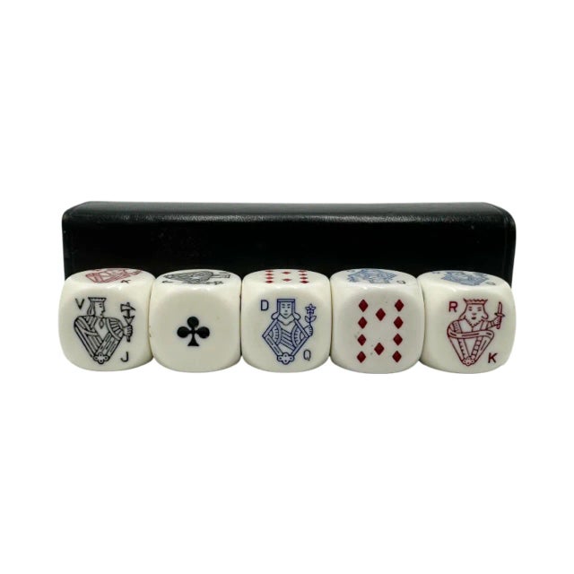 Vintage Asprey London Set 5 Dice Black Leather Case For Sale - Image 11 of 11