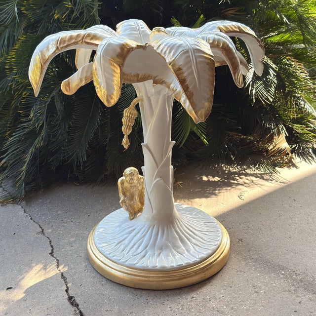 Late 20th Century Palm Tree Monkey Pedestal Dining Table - Newly Painted For Sale - Image 9 of 12