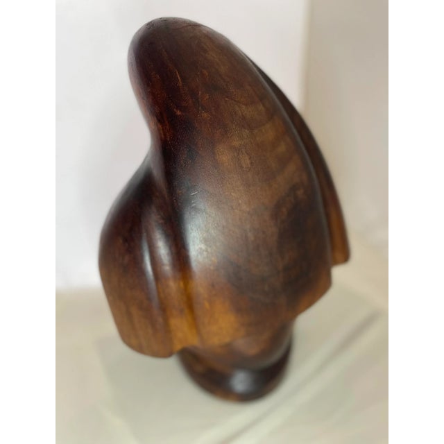 Early 20th Century Modernist Madonna and Child Hand Carved Wooden Folklore Sculpture, Crafted in Ecuador For Sale - Image 9 of 12