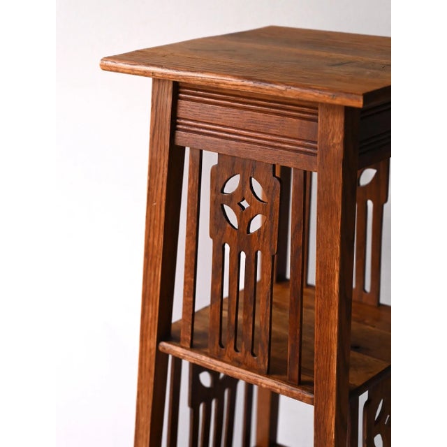 Scandinavian Jugendstil Oak Flower Stand, 1890s For Sale - Image 6 of 11