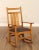 High Quality American Made Solid Oak Wood Rocker with Custom Upholstered Seat, #35 Finish by Stickley