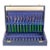 English Sheffield Fish Cutlery Service Green Handles in Original Fitted Box For Sale